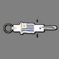 4mm Clip & Key Ring W/ Full Color Uruguay Flag Key Tag